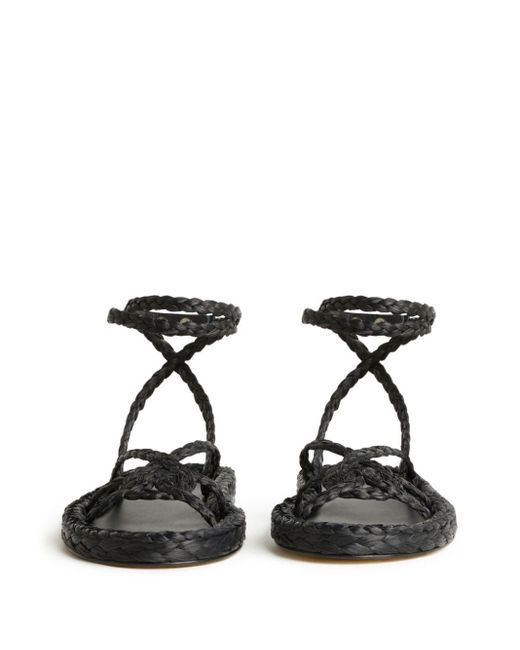 Alanui Black A Love Letter To India Woven Leather Sandals