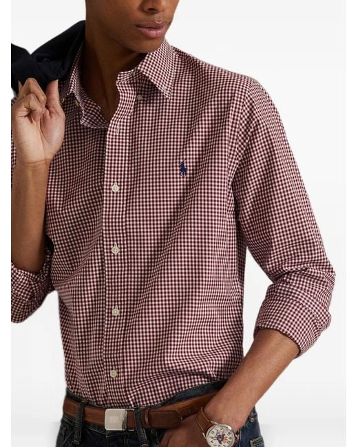 Polo Ralph Lauren Pink Gingham-Check Button-Down Shirt for men