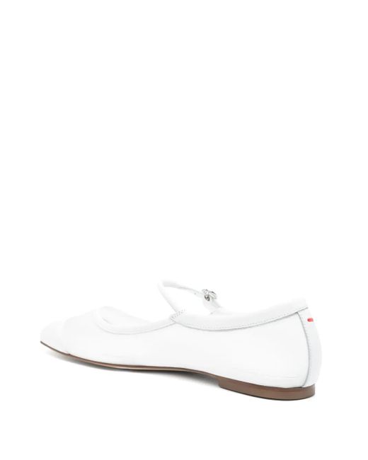Aeyde White Uma Ballet Flats