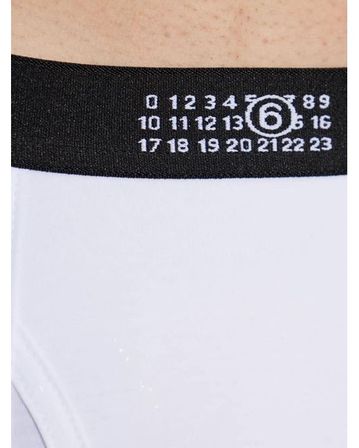 MM6 by Maison Margiela White Logo-Waistband Boxers for men