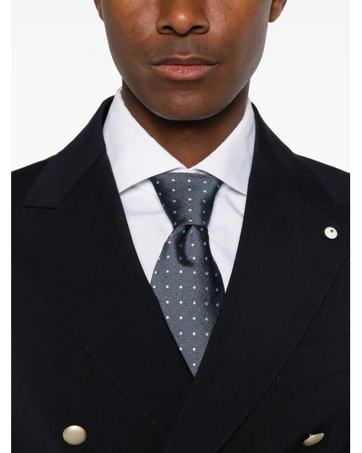 Luigi Bianchi Blue Double-Breasted Suit for men