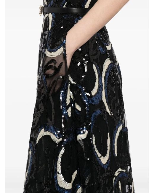 Elie Saab Black Embroidered Strapless Gown