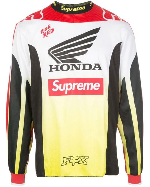Supreme X Honda X Fox Racing Moto Jersey T-shirt in het Red voor heren