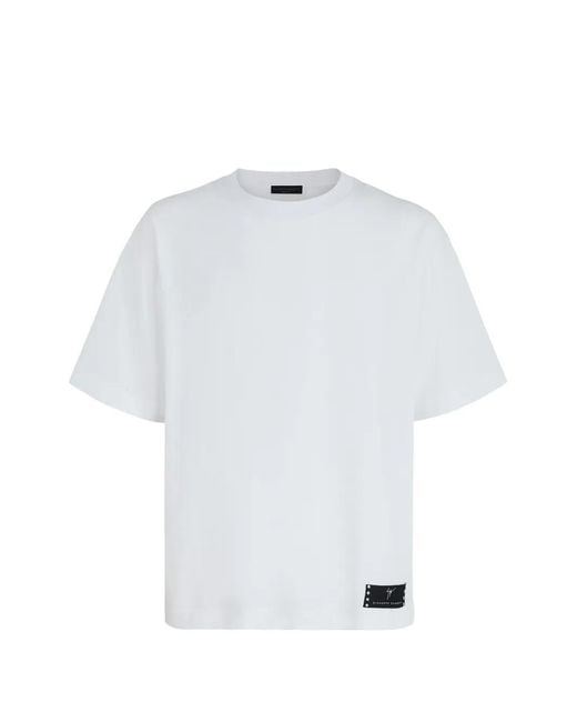 Giuseppe Zanotti White Crew-Neck Label-Detail T-Shirt for men