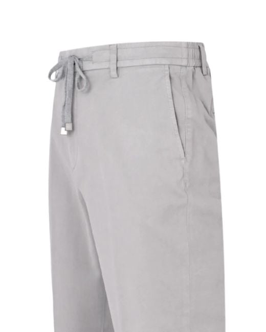 Peserico Gray Drawstring Trousers for men