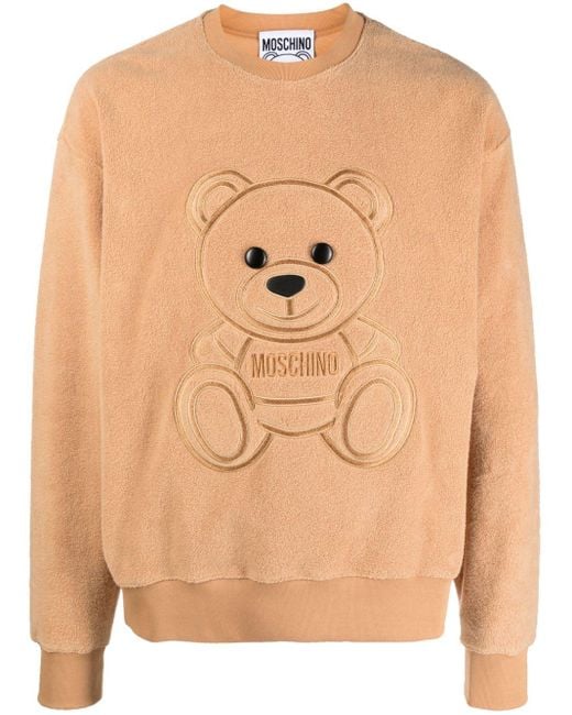 Moschino Fleece-Sweatshirt mit Teddy-Stickerei in Natur für Herren | Lyst AT