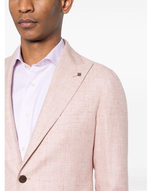 Tagliatore Pink Single-Breasted Blazer for men