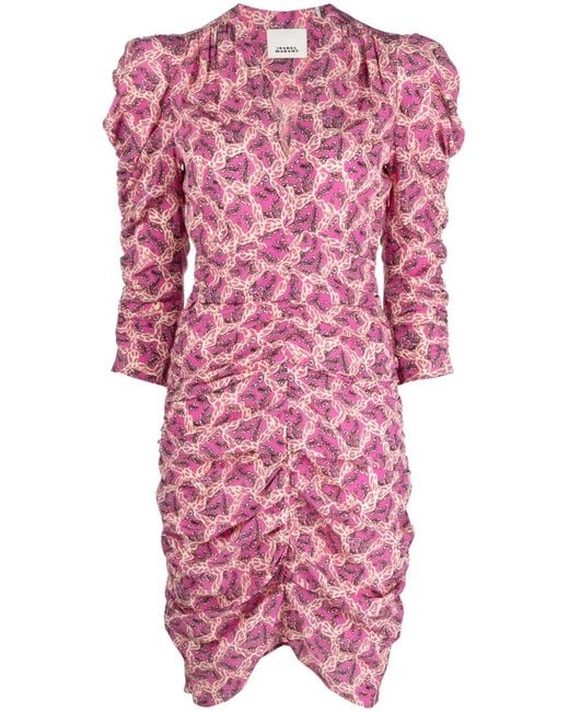 Isabel Marant Pink Celina Graphic-Print Dress
