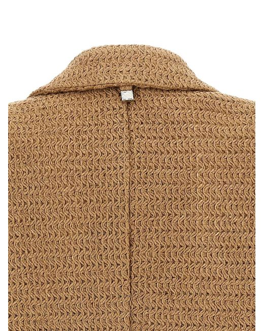 GIUSEPPE DI MORABITO Brown Braided-Flowe Blazer