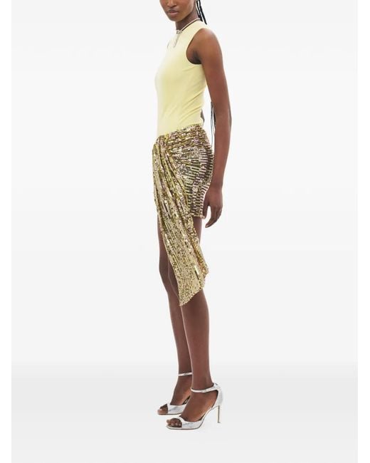 Area Yellow Jupe Portefeuille À Sequins