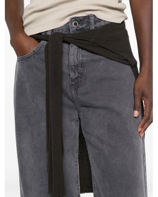 ICON DENIM Gray Faded Wide-Leg Jeans