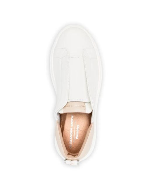 Alexander Smith White Wembley Slip-On Sneakers