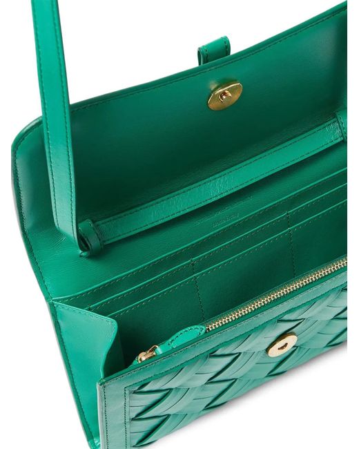 Stella McCartney Green Ryder Woven Clutch Bag