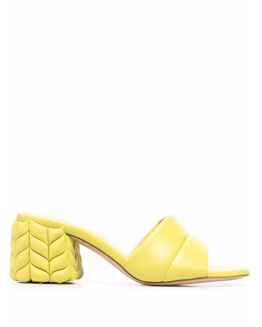 Gianvito Rossi Yellow Padded Leather Sandals