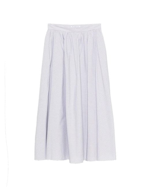 Manuel Ritz White Striped Midi Skirt