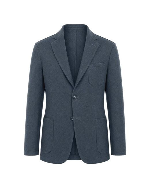 Corneliani Blue Single-Breasted Patch-Pocket Blazer for men