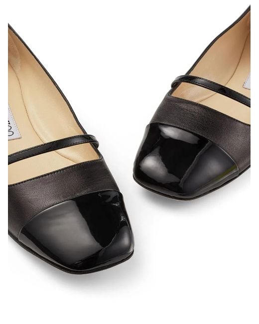 Jimmy Choo Black Elisa Leder Ballerinaschuhe