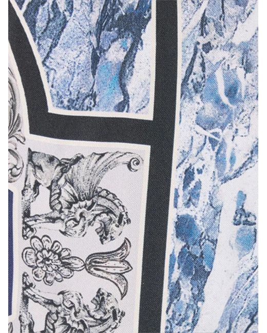 Roberto Cavalli Blue Abstract-Print Shorts for men