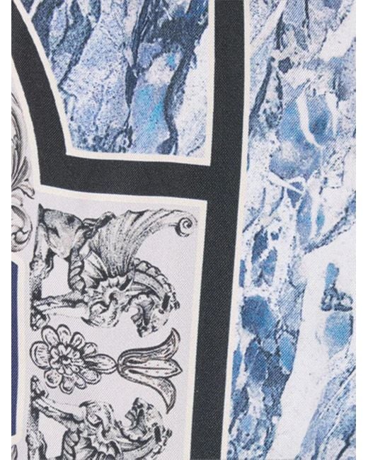 Roberto Cavalli Blue Abstract-Print Shorts for men
