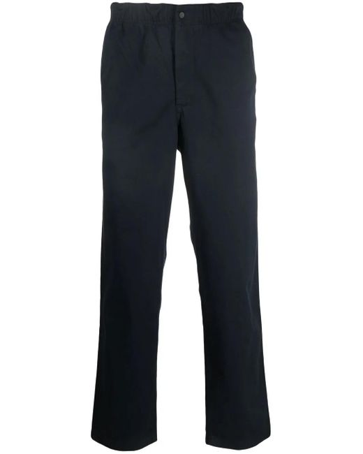 Norse Projects Blue Mid-Rise Straight-Leg Trousers for men