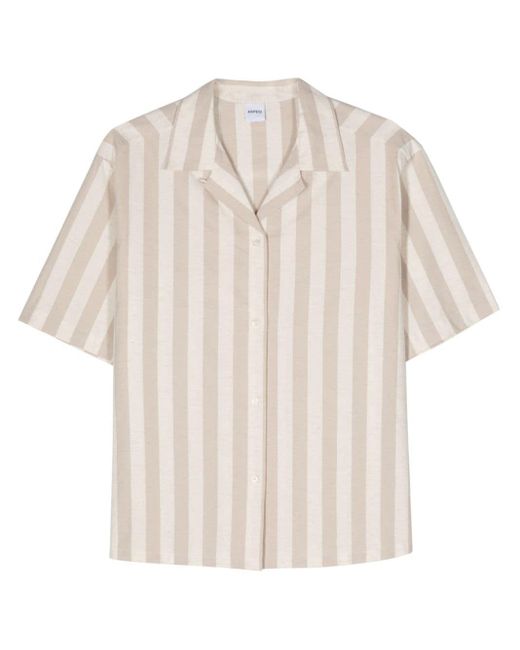 Aspesi Natural Striped Slub-texture Shirt