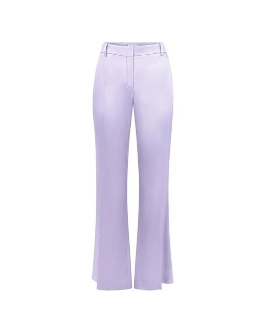 Nina Ricci Purple Flared Crepe-Satin Trousers