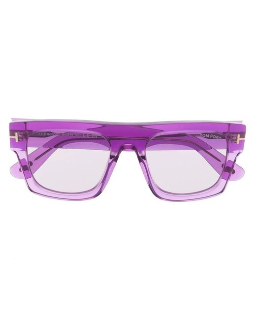 Tom Ford Purple Transparent Square-Frame Sunglasses for men