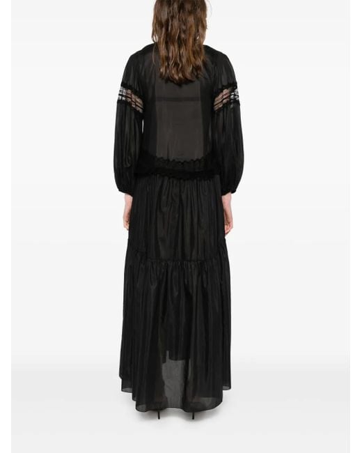 Ermanno Scervino Gelaagde Maxi-Jurk in het Black