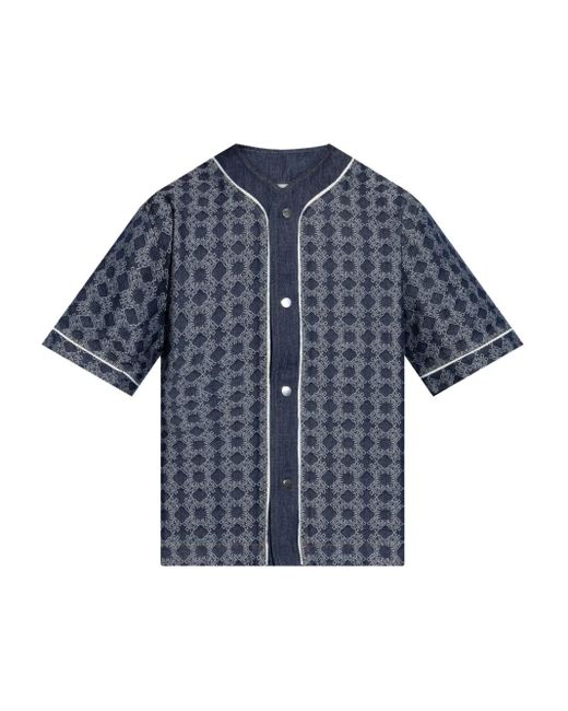 メンズ Amiri Geometric-print Short-sleeve Shirt Blue