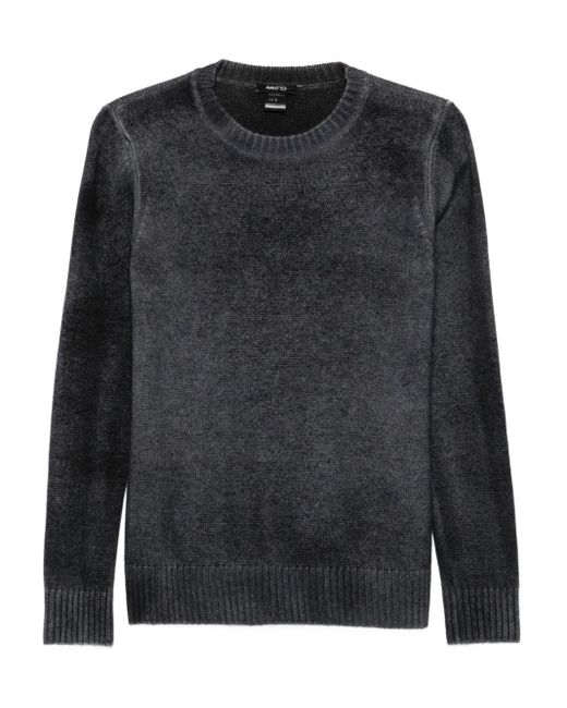 Avant Toi Black Ribbed Crew-Neck Sweater