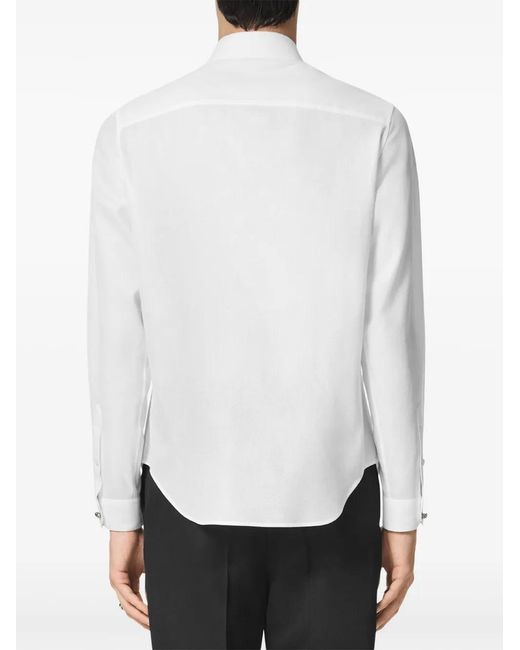 Versace White Crystal Piqué Shirt for men