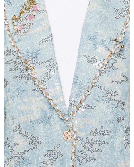 MINIME Blue Buttoned Embellished Blazer