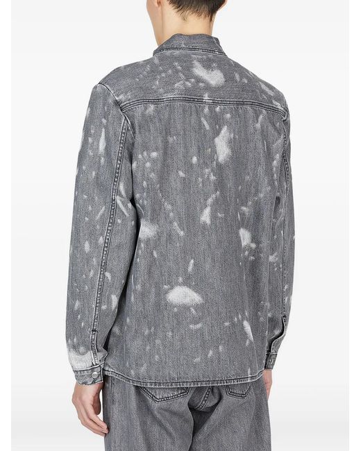 Ahmed Amer Gray Bleached Denim Jacket for men