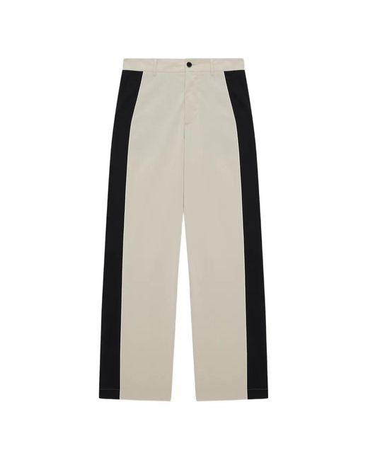 MSGM Natural Side-Stripe Trousers for men