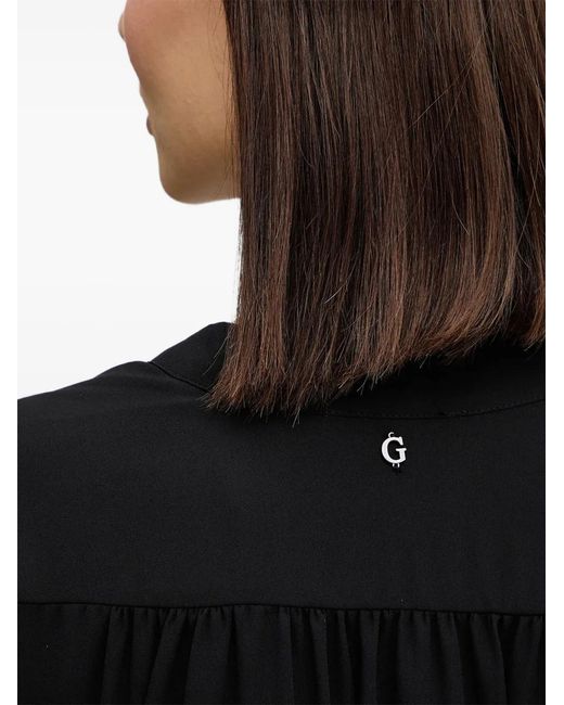 Guess Black V-Neck Tie Mini Dress