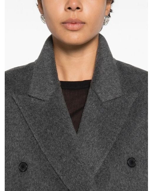 Source Unknown Gray Hutton Double-Breasted Coat
