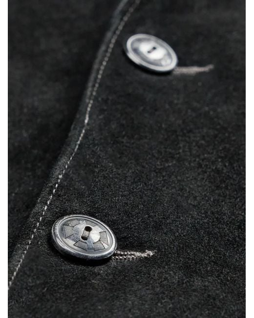 RRL Black Suede Bomber Jacket for men