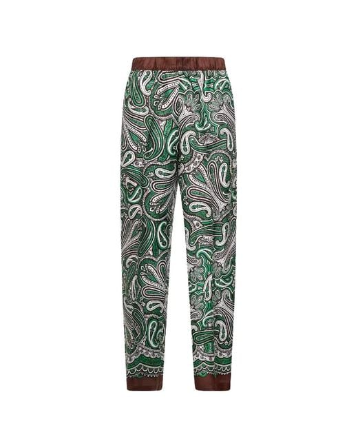 P.A.R.O.S.H. Green Paisley-Pattern Trousers