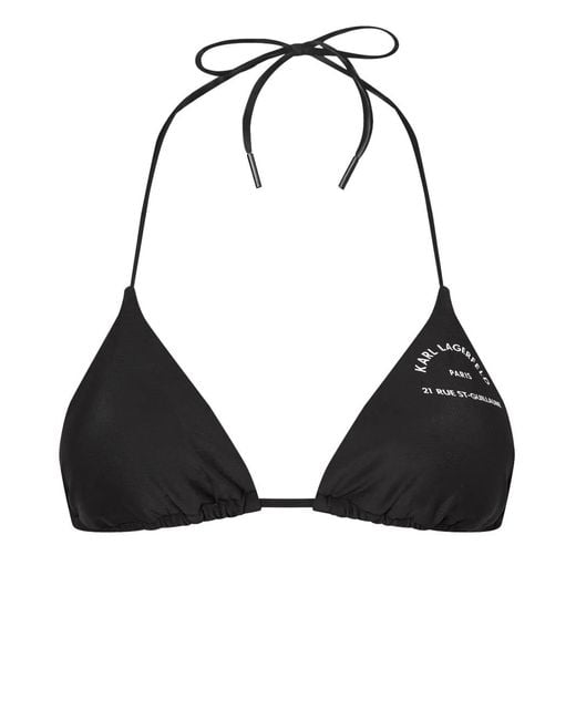 Karl Lagerfeld Black Rue St-Guillaume Triangle Bikini Top