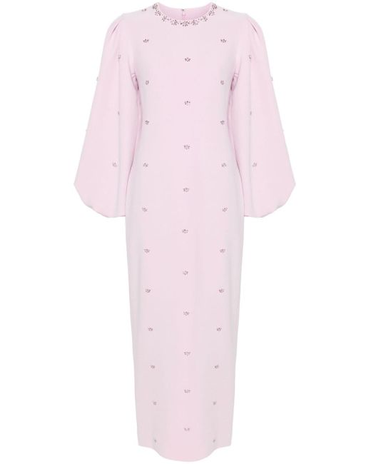 Vestido midi Joelle con detalles de cristal Huishan Zhang de color Pink
