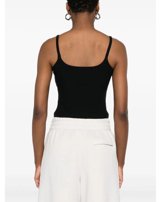 Versace Black Top mit Logo-Stickerei