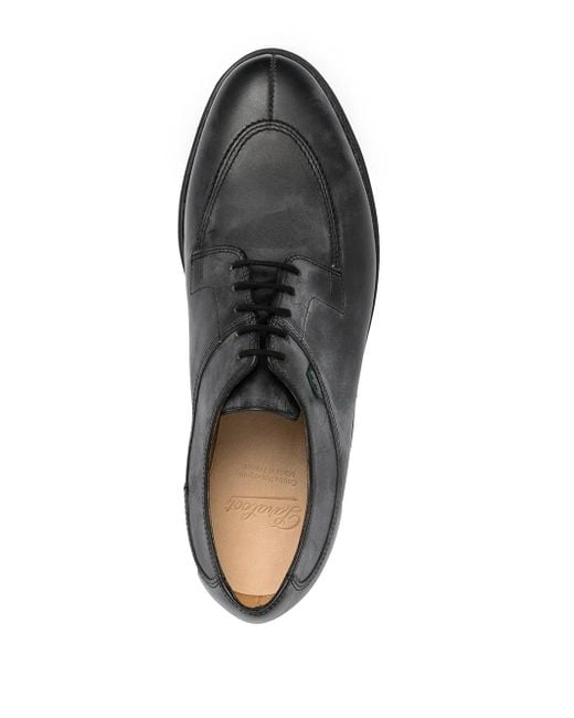 Paraboot Brown Distressed Leather Lace-Up Derby Shoes for men