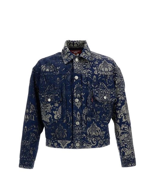 Junya Watanabe Blue Damask Tracker Jacket for men