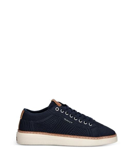 Gant Blue Knit Logo-Print Sneakers for men