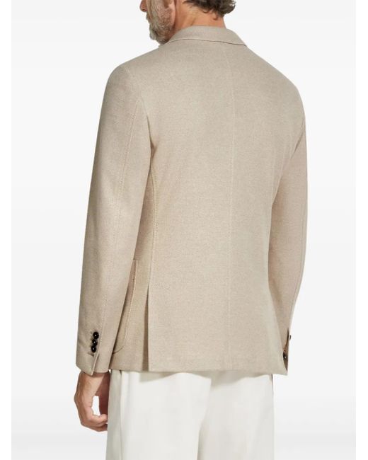 Zegna Natural Notch-Lapel Cotton Blazer for men