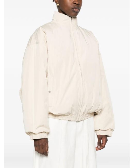 LAMRONS Natural Zip-Up High-Neck Jacket