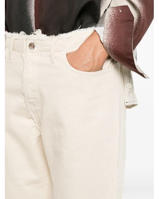 Costumein White Jeans Raw-Edge Jeans for men
