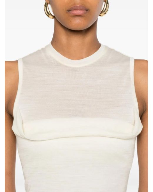 Nanushka Mouwloze Top in het Natural