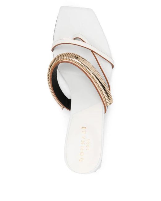 DONNARì 50mm Leather Mule Sandals White