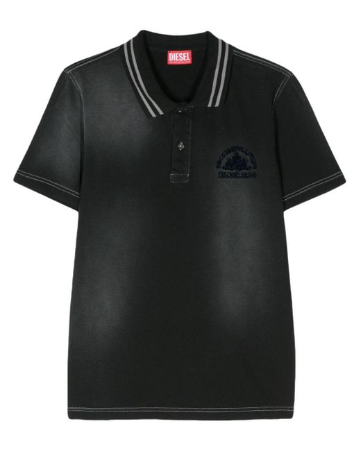 DIESEL Black T-smid Cotton Polo Shirt for men